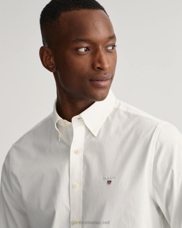 cămașă slim fit din pânză largă 888T54 alb GANT bărbați
