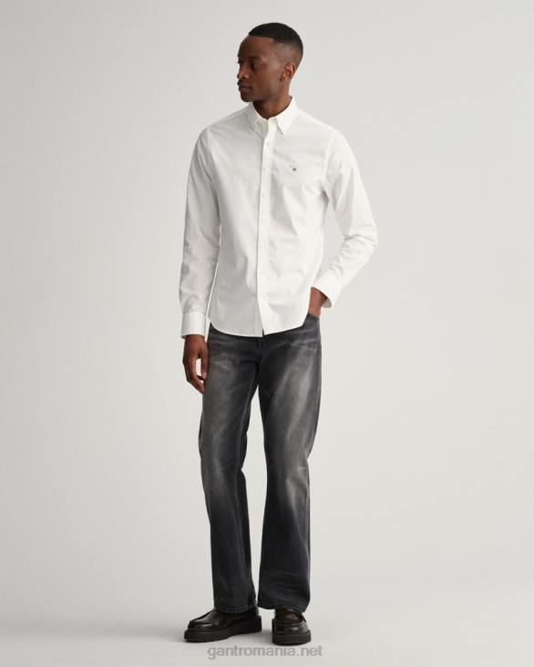 cămașă slim fit din pânză largă 888T54 alb GANT bărbați