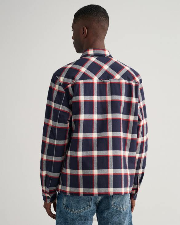 peste cămașă cu carouri de flanel 888T2 albastru de seară GANT bărbați