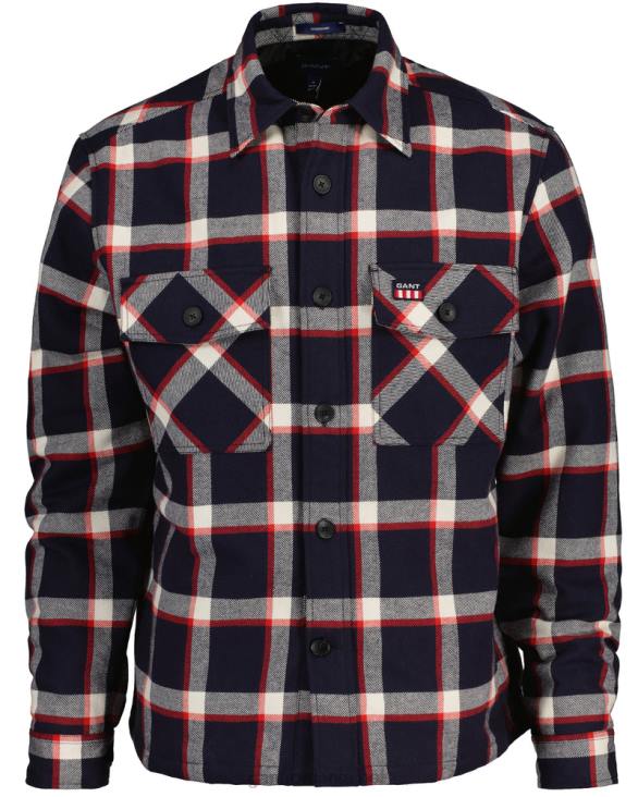 peste cămașă cu carouri de flanel 888T2 albastru de seară GANT bărbați