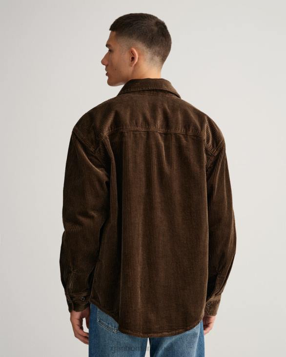 supracămașă din catifea 888T6 maro bogat GANT bărbați