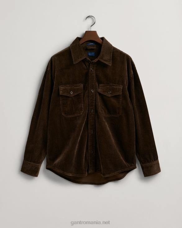 supracămașă din catifea 888T6 maro bogat GANT bărbați