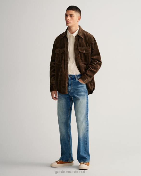 supracămașă din catifea 888T6 maro bogat GANT bărbați