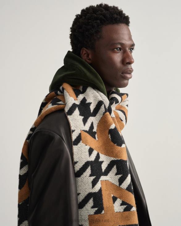 eșarfă cu logo-ul picioare de hound 888T563 negru de abanos GANT bărbați