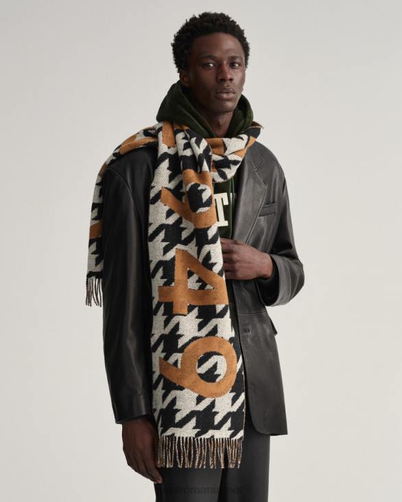 eșarfă cu logo-ul picioare de hound 888T563 negru de abanos GANT bărbați