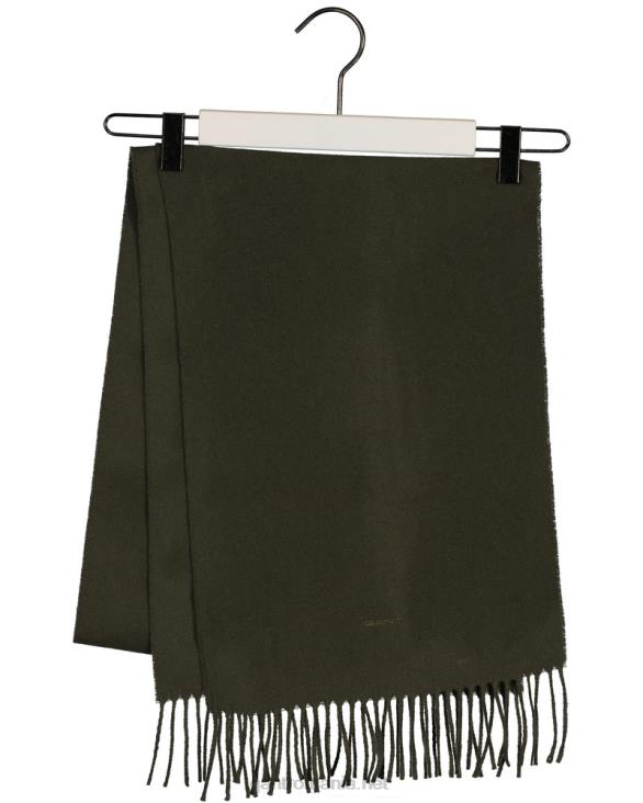 eșarfă din lână solidă 888T562 verde de vânător GANT bărbați