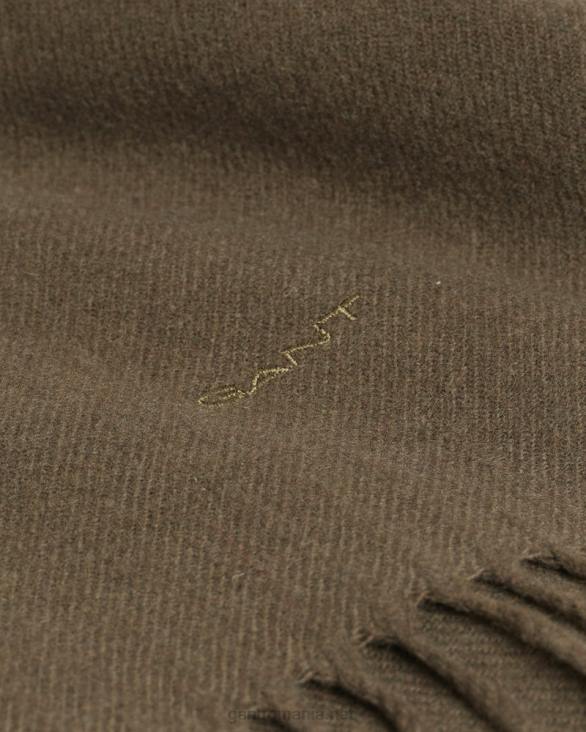 eșarfă din lână solidă 888T562 verde de vânător GANT bărbați