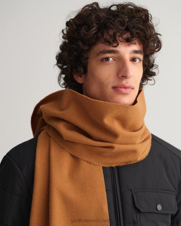 eșarfă din lână solidă 888T566 nucă prăjită GANT bărbați