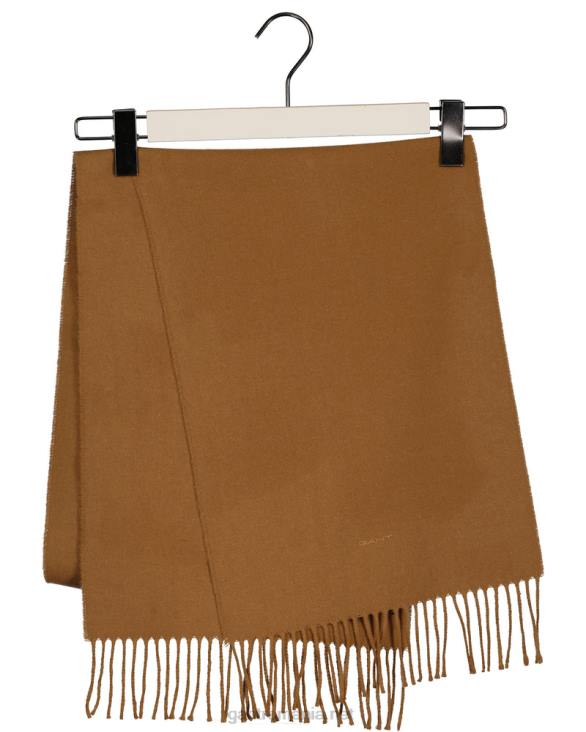 eșarfă din lână solidă 888T566 nucă prăjită GANT bărbați