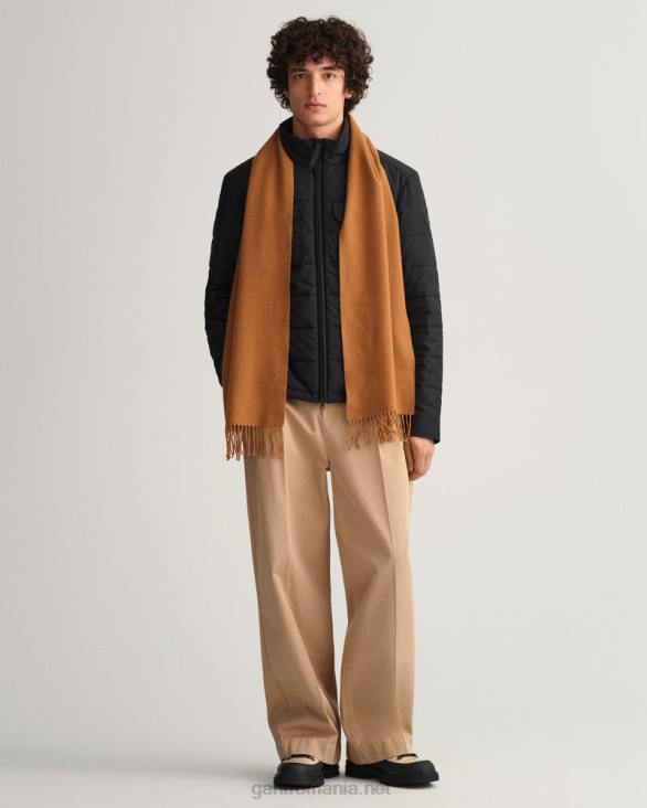 eșarfă din lână solidă 888T566 nucă prăjită GANT bărbați