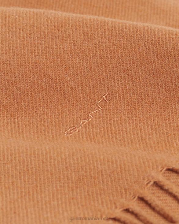 eșarfă din lână solidă 888T566 nucă prăjită GANT bărbați