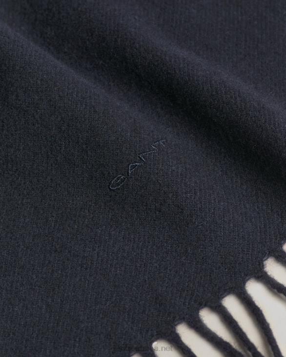 eșarfă din lână solidă 888T575 albastru de seară GANT bărbați