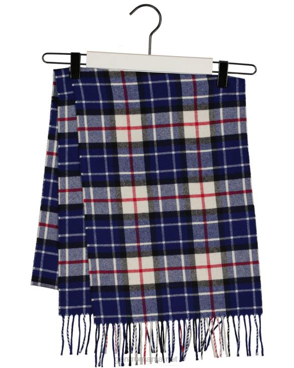 eșarfă din twill de lână în carouri 888T560 albastru inchis GANT bărbați