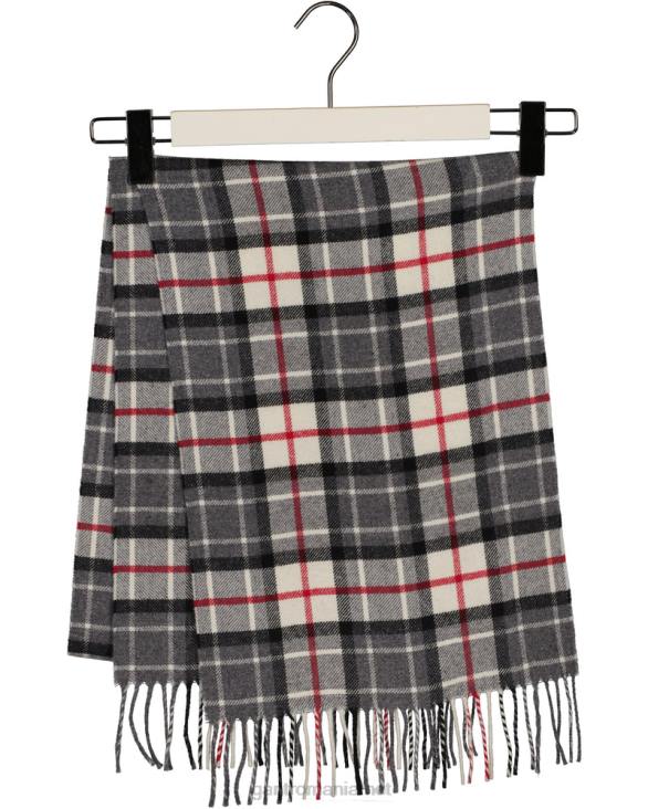 eșarfă din twill de lână în carouri 888T576 melange de cărbune GANT bărbați