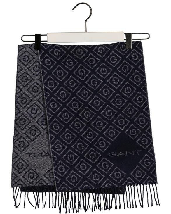 icon g eșarfă de lână 888T574 albastru clasic GANT bărbați