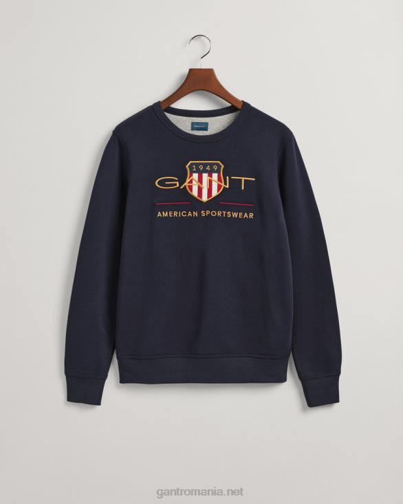 archive shield hanorac cu decolteu 888T253 albastru de seară GANT bărbați