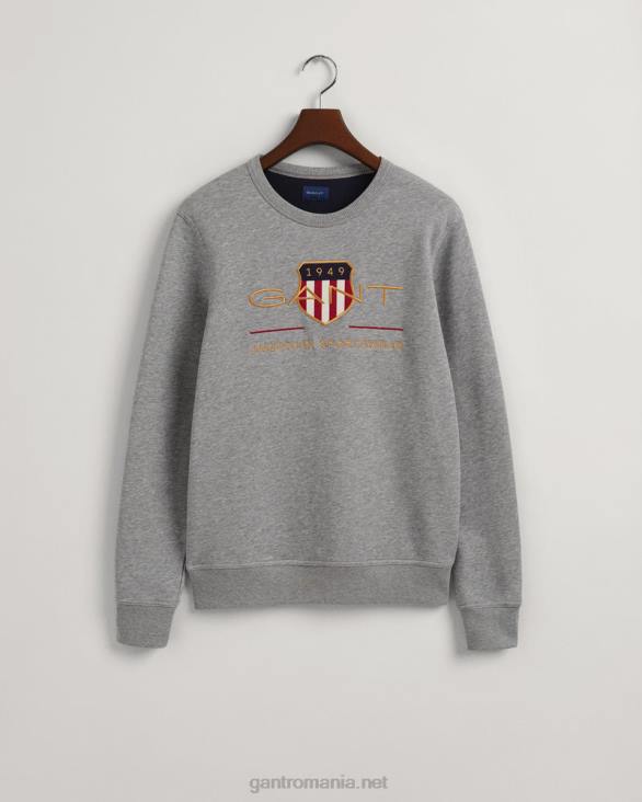 archive shield hanorac cu decolteu 888T254 melange gri GANT bărbați