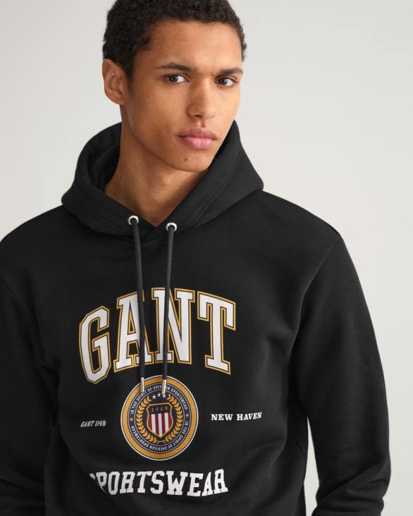 crest shield sweat hanorac 888T271 negru GANT bărbați