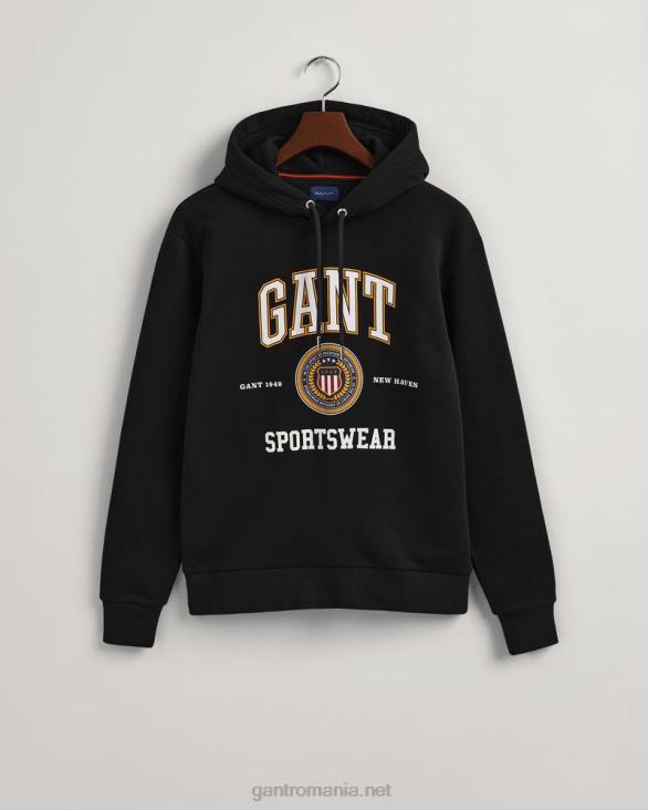 crest shield sweat hanorac 888T271 negru GANT bărbați