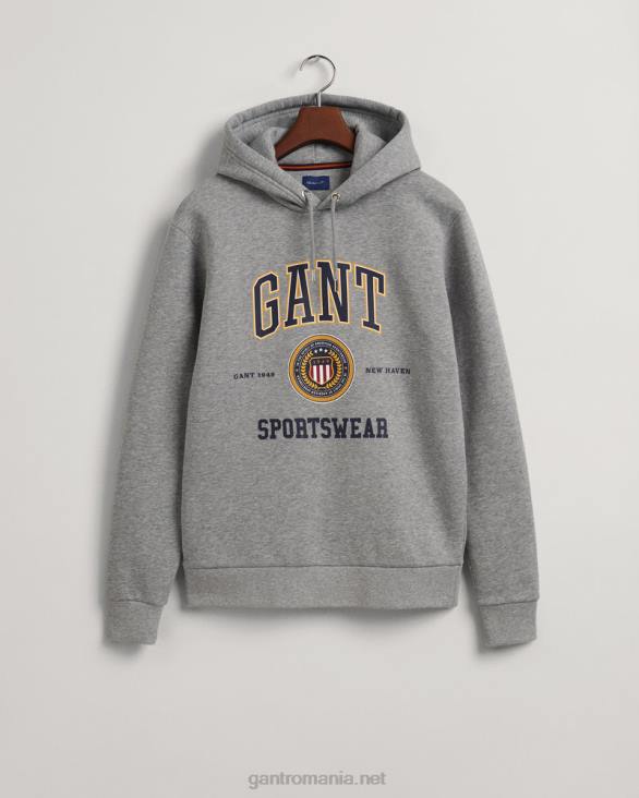 crest shield sweat hanorac 888T282 melange gri GANT bărbați