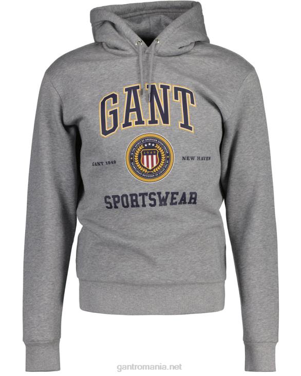 crest shield sweat hanorac 888T282 melange gri GANT bărbați