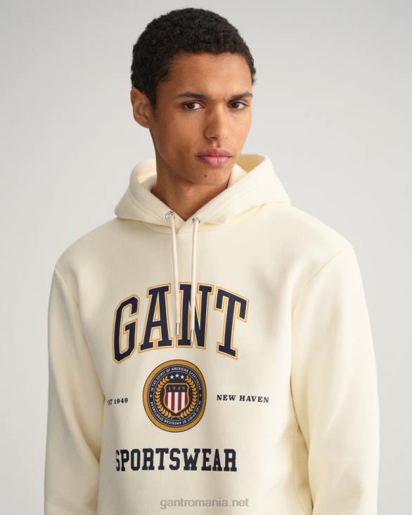 crest shield sweat hanorac 888T283 cremă GANT bărbați