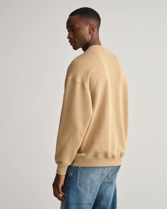 hanorac cu decolteu rotund grafic SUA 888T224 bej alun GANT bărbați