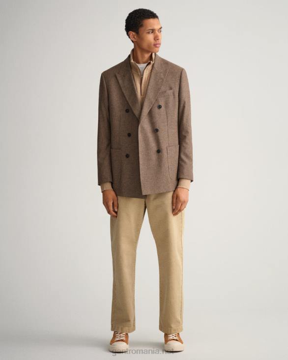 hanorac cu jumătate de fermoar în coastă 888T232 kaki mel GANT bărbați