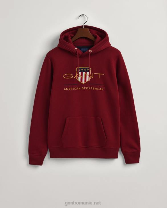 hanorac de arhivă scut 888T233 roșu plin GANT bărbați