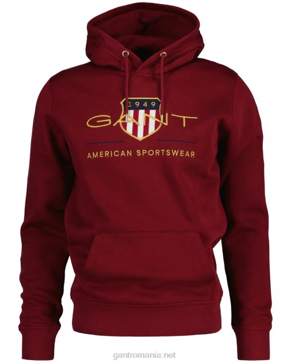 hanorac de arhivă scut 888T233 roșu plin GANT bărbați