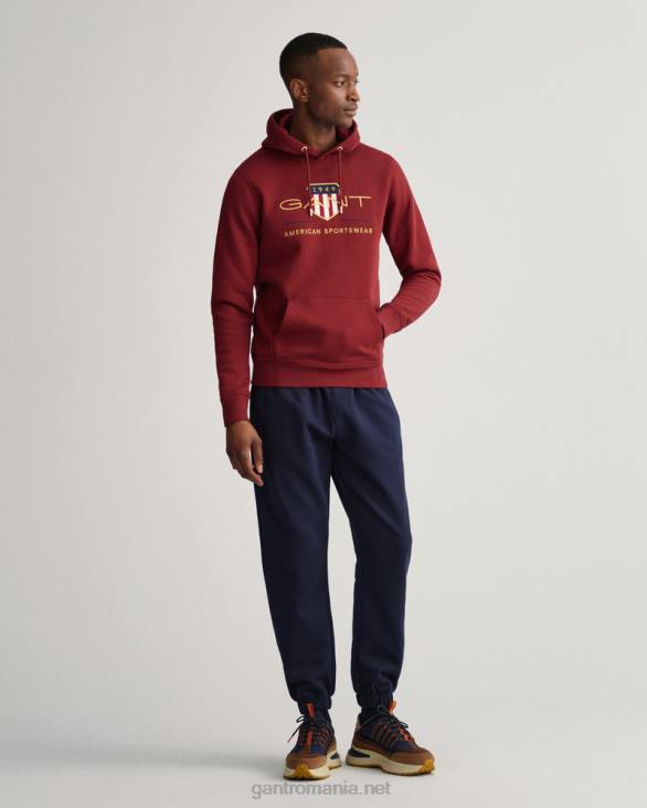 hanorac de arhivă scut 888T233 roșu plin GANT bărbați