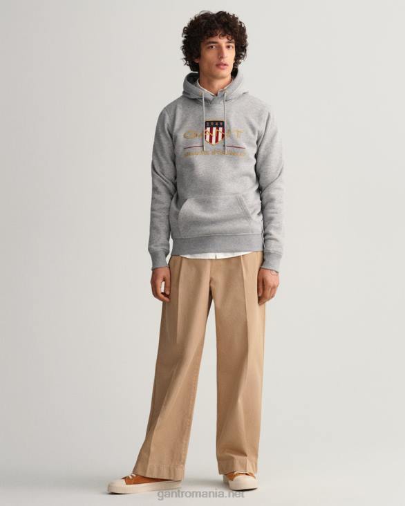 hanorac de arhivă scut 888T235 melange gri GANT bărbați