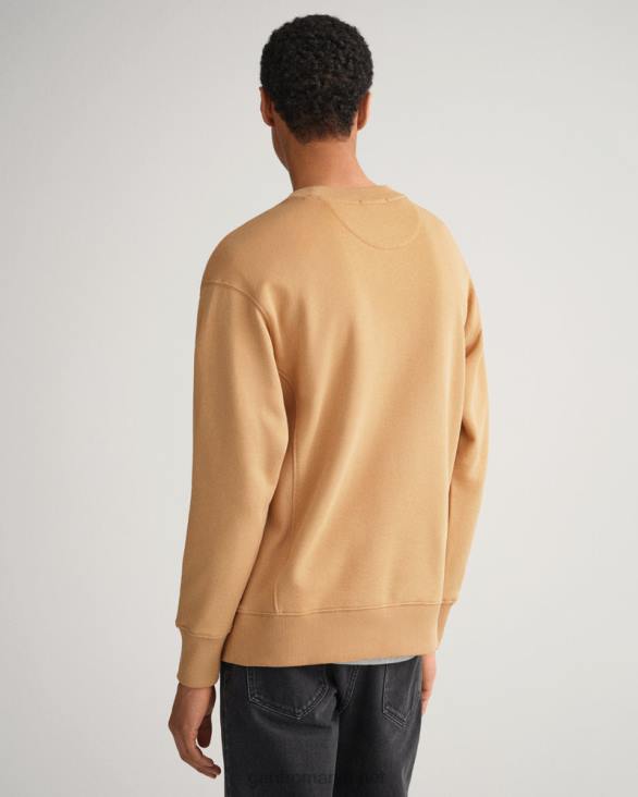 hanorac icon g essential cu gâtul rotund 888T243 bej caramel GANT bărbați