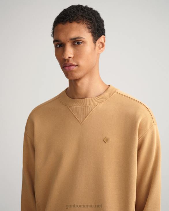 hanorac icon g essential cu gâtul rotund 888T243 bej caramel GANT bărbați