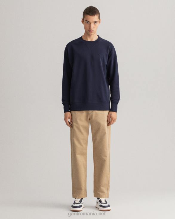 hanorac icon g essential cu gâtul rotund 888T257 albastru de seară GANT bărbați