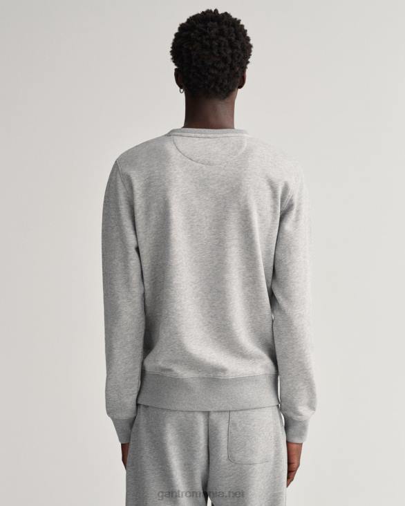 hanorac original cu gât roșu 888T294 melange gri GANT bărbați