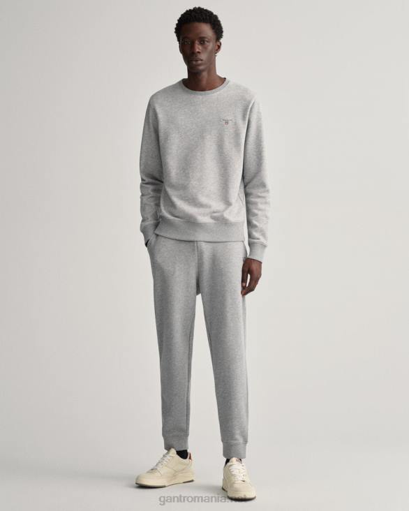 hanorac original cu gât roșu 888T294 melange gri GANT bărbați