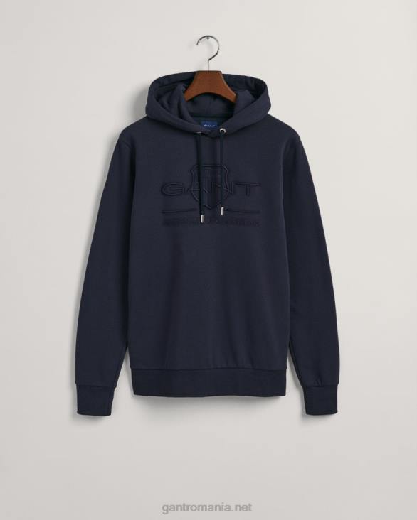 hanorac tonal archive shield 888T260 albastru de seară GANT bărbați
