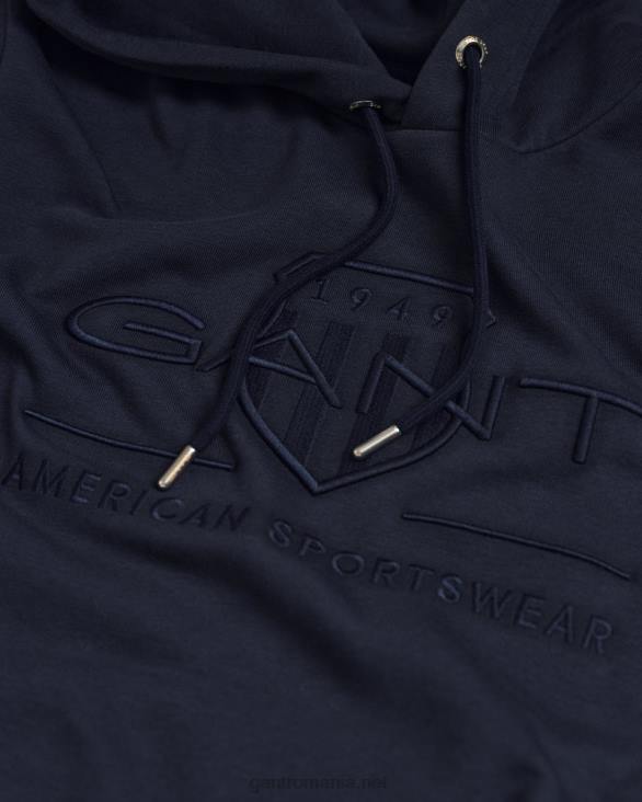 hanorac tonal archive shield 888T260 albastru de seară GANT bărbați