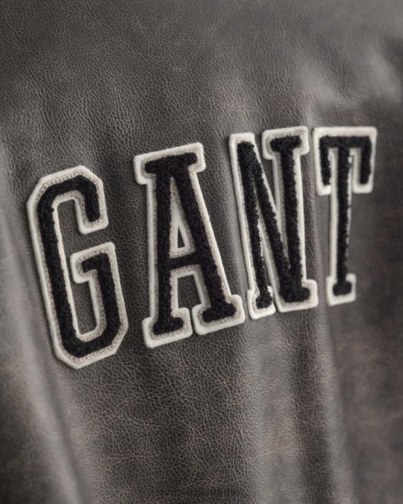 geaca de varsity din piele 888T394 grafit GANT bărbați