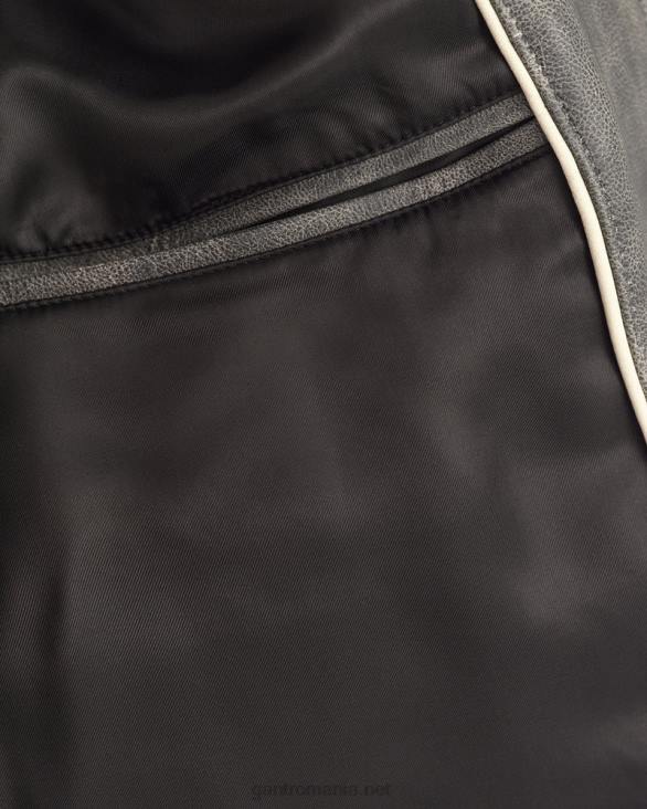 geaca de varsity din piele 888T394 grafit GANT bărbați