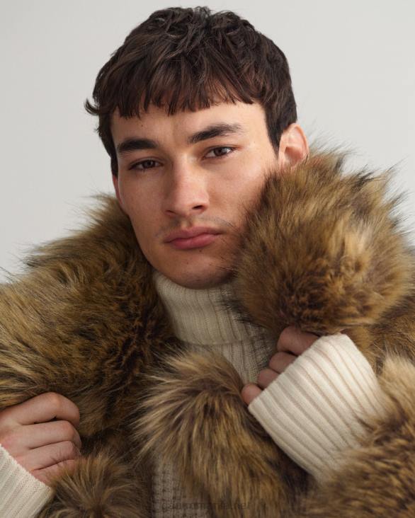 haină de blană artificială 888T396 maro cafeniu GANT bărbați