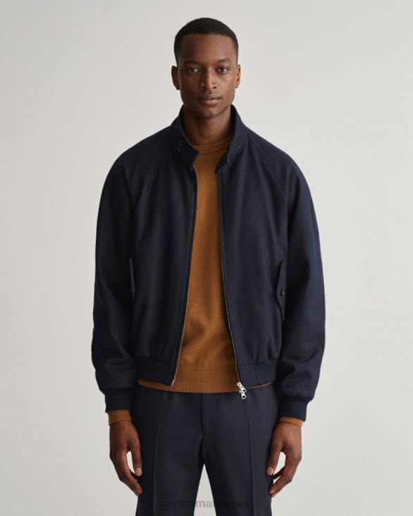 jachetă harrington din lână 888T377 albastru de seară GANT bărbați