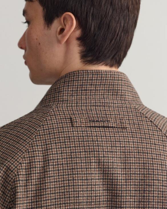 jachetă harrington din lână cu carouri 888T381 bej alun GANT bărbați