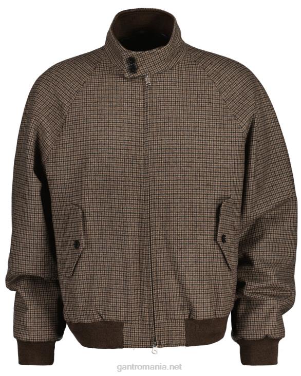 jachetă harrington din lână cu carouri 888T381 bej alun GANT bărbați