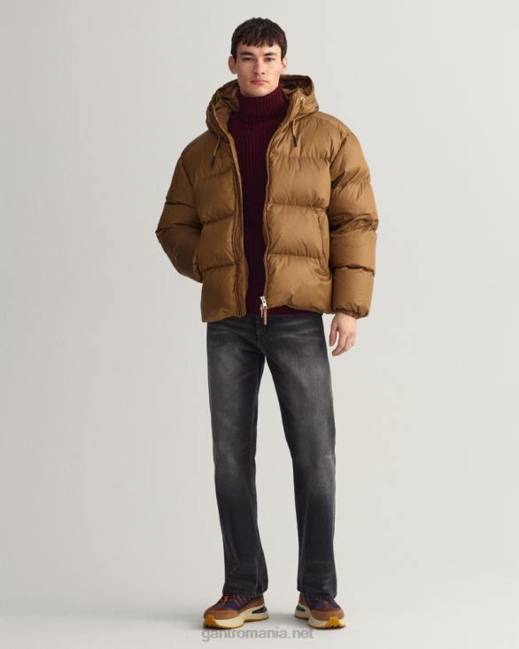 jachetă pufă strălucitoare 888T375 bej caramel GANT bărbați