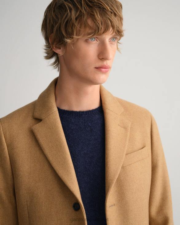 palton clasic de lână 888T388 kaki cald GANT bărbați