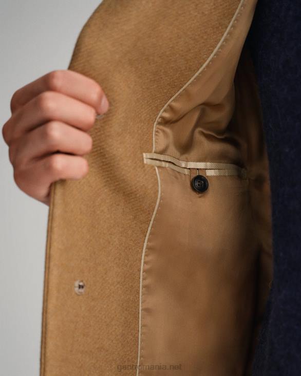 palton clasic de lână 888T388 kaki cald GANT bărbați