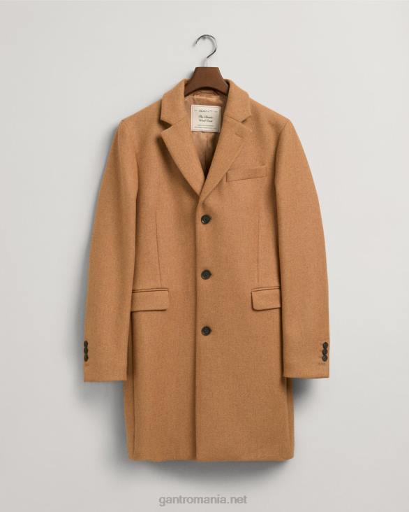 palton clasic de lână 888T388 kaki cald GANT bărbați