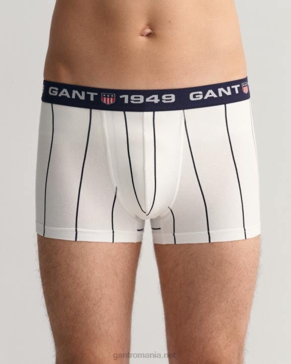 Pachet de 3 trunchiuri cu dungi late 888T553 alb GANT bărbați